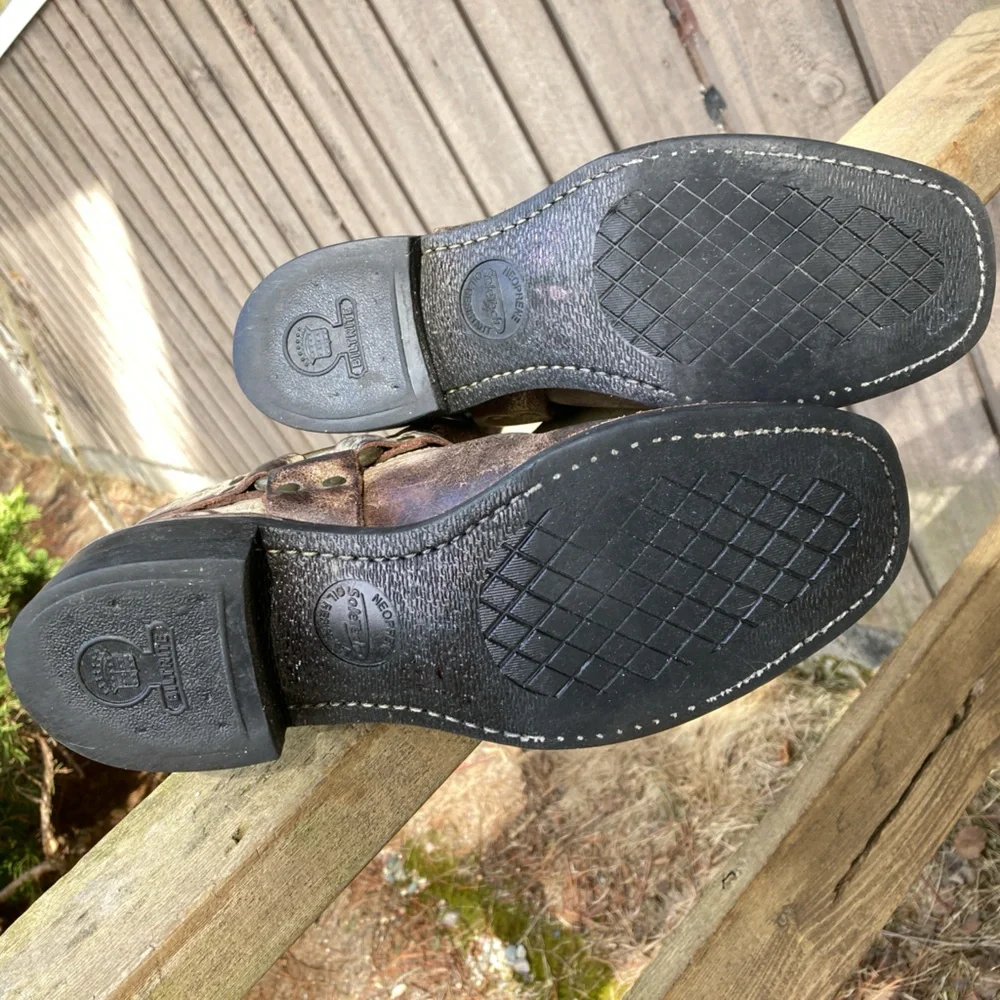 Rare FRYE 8” Harness Square Toe Vintage Leather Brown Size 9.5 - Picture 12 of 12